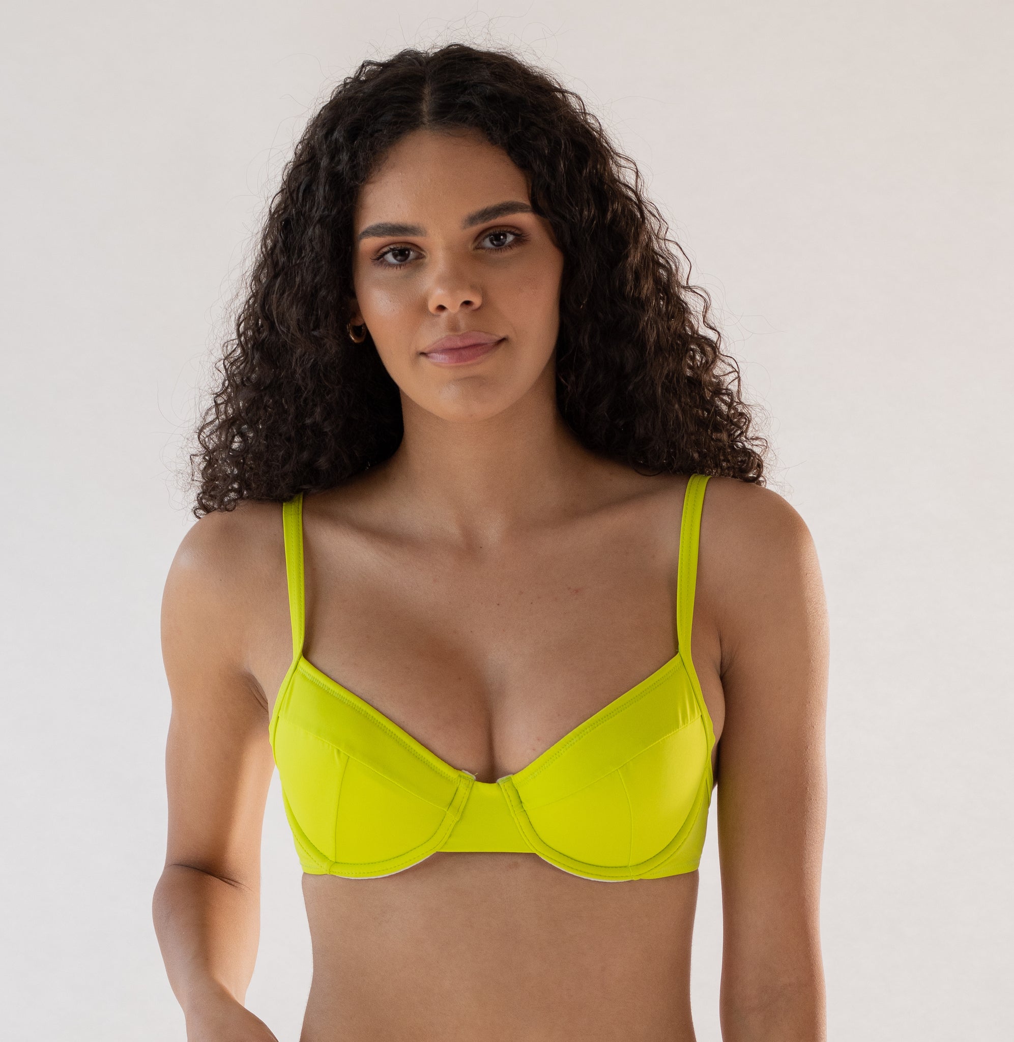 Cosmos underwire bikini top in Lime